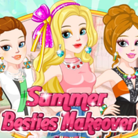 Summer Besties Makeover,		Summer Besties Makeover is a Dress Up game. You can play Summer Besties Makeover in your browser for free. The three besties Lily, Sarah and Nina like to share clothes and accessories. But they could always create their own looks. Check out their cosmetics and beautiful dresses. and help each girl create the best summer look! 		Control: Use your mouse to play.		