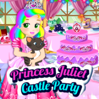 Princess Juliet: Castle Party,		 You can play Princess Juliet: Castle Party in your browser for free. Something magical happened and cute Baby Juliet transformed in a beautiful princess. Princess Juliet has also some new friends that will help her in her new adventure. A big party will take place at the castle and Juliet needs to get ready. Let us help her catch her cats so they don t ruin her party. Oh no! One of the cats escaped and made a big mess in the party hall. Help Juliet clean the place and bake a new delicious cake instead of the one that got ruined. When the hard work is done, dress up Princess Juliet. Have fun! 				